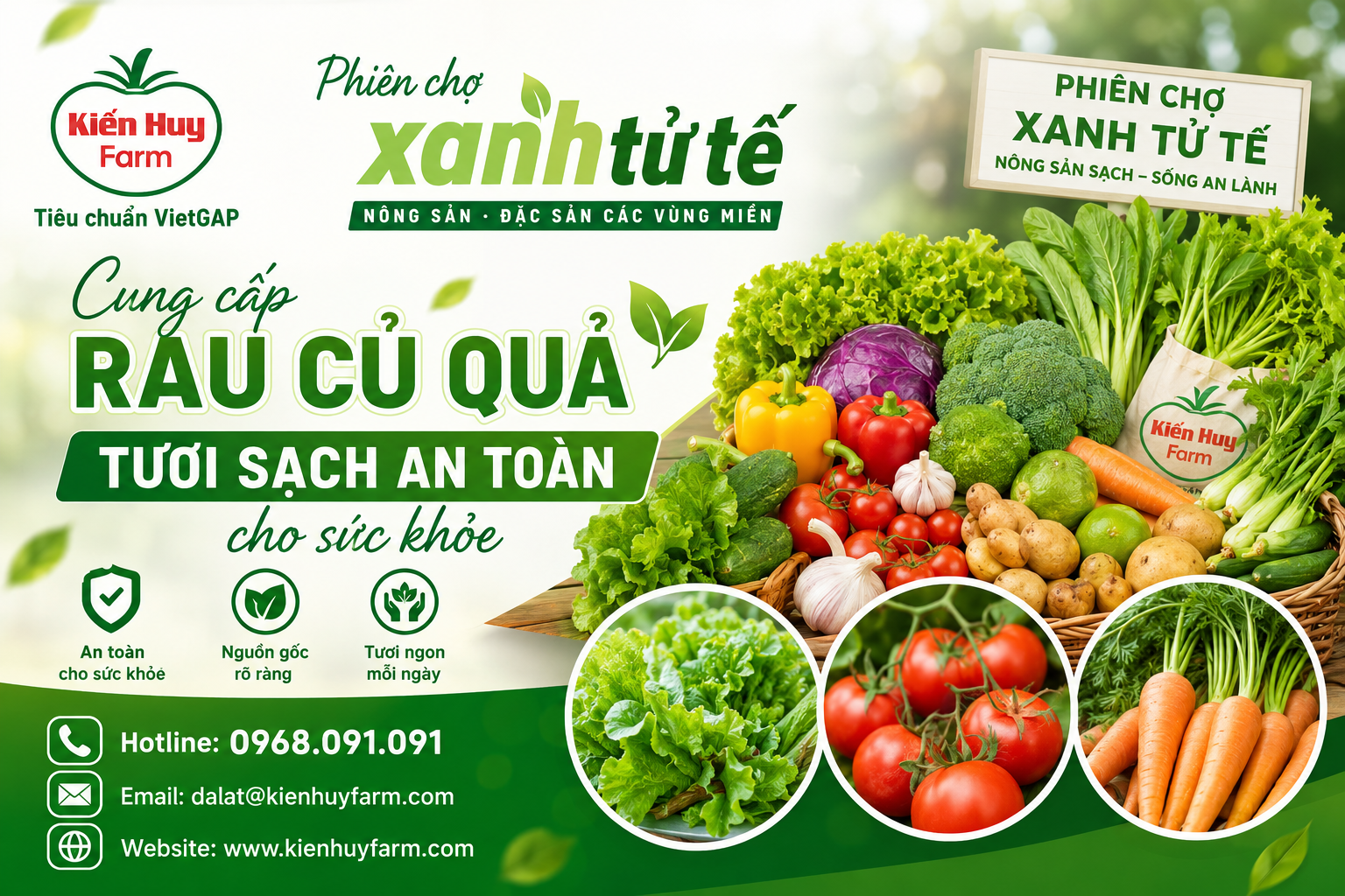cung cấp rau củ quả tươi sạch an toàn cho sức khỏe tại Phiên chợ xanh tử tế