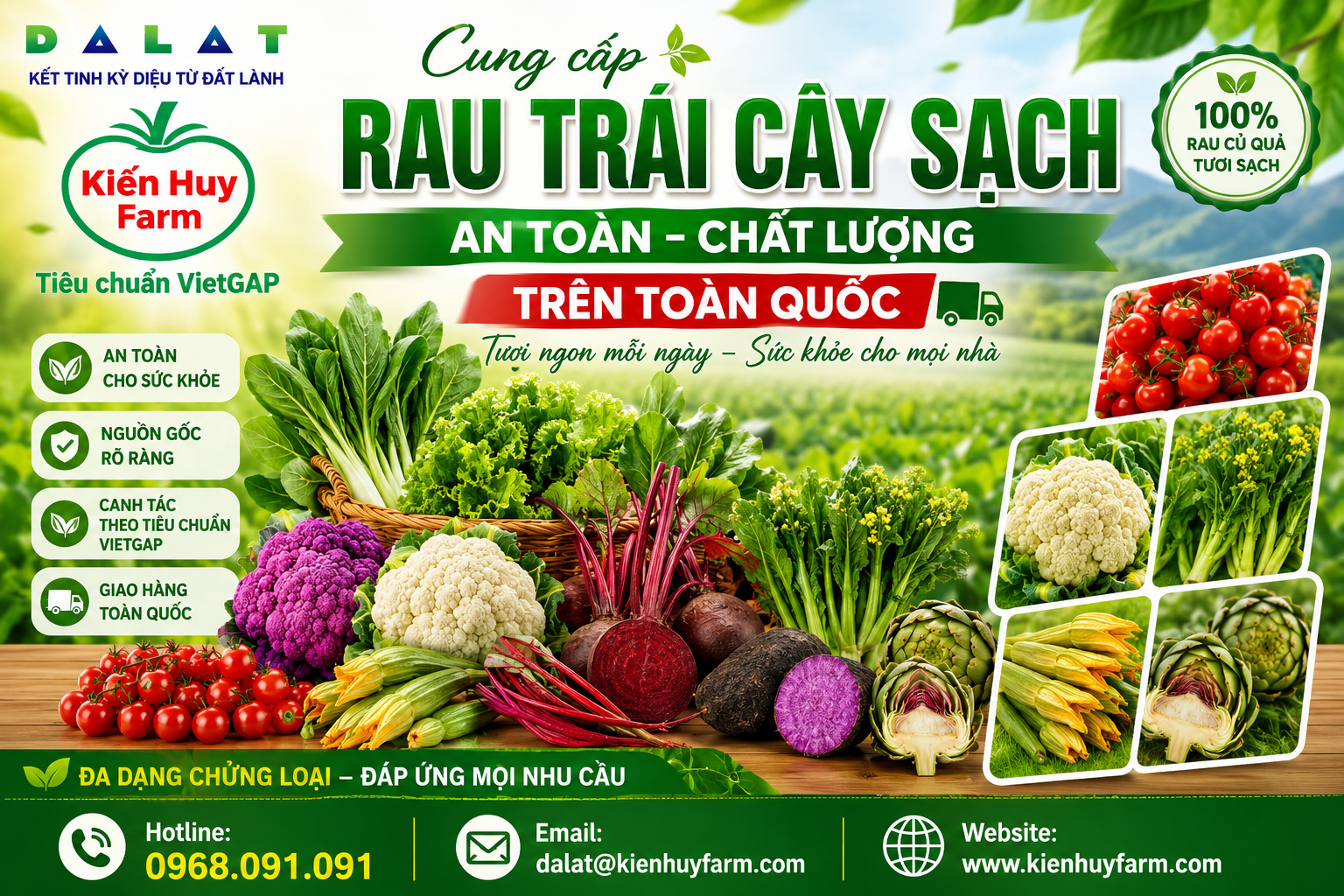 chuyên cung cấp rau củ quả sạch, trái cây tươi ngon